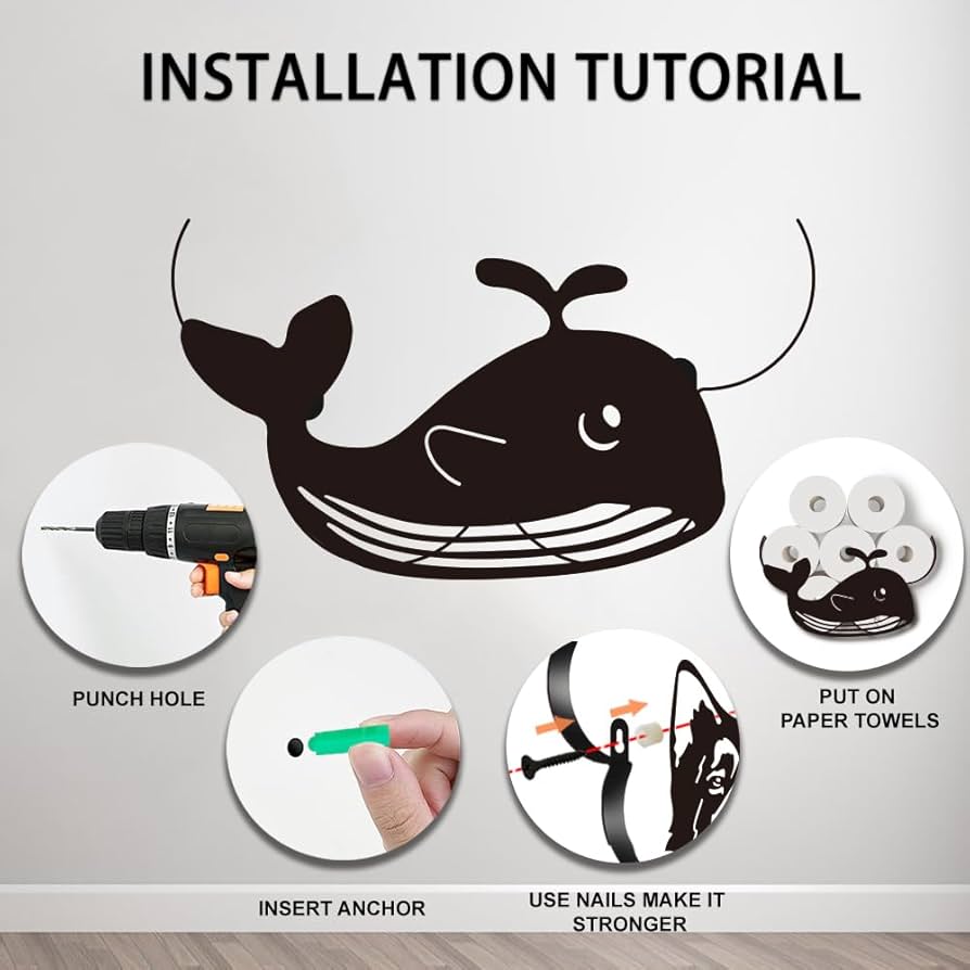 Amazon｜WADORN クジラ メタル トイレット ティッシュ ホルダー